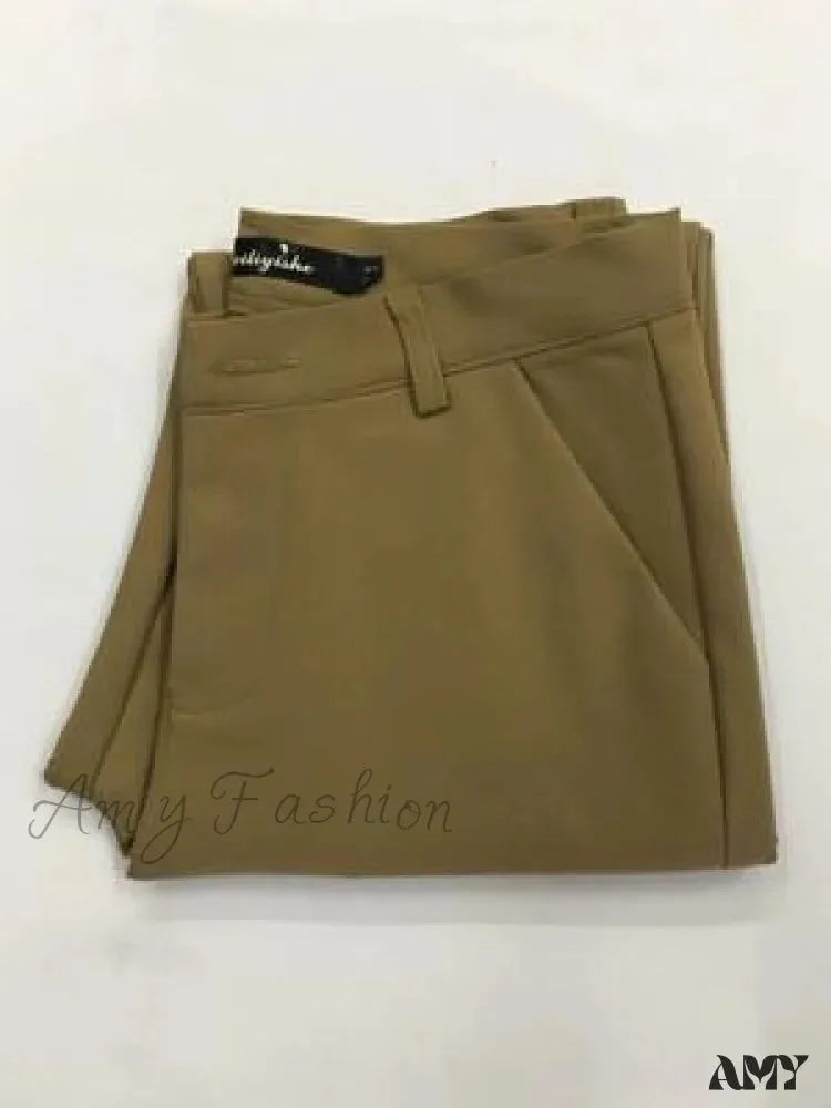 Amy Fashion - Slim Straight All Match Casual Capris Pants