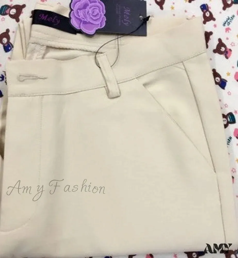 Amy Fashion - Slim Straight All Match Casual Capris Pants