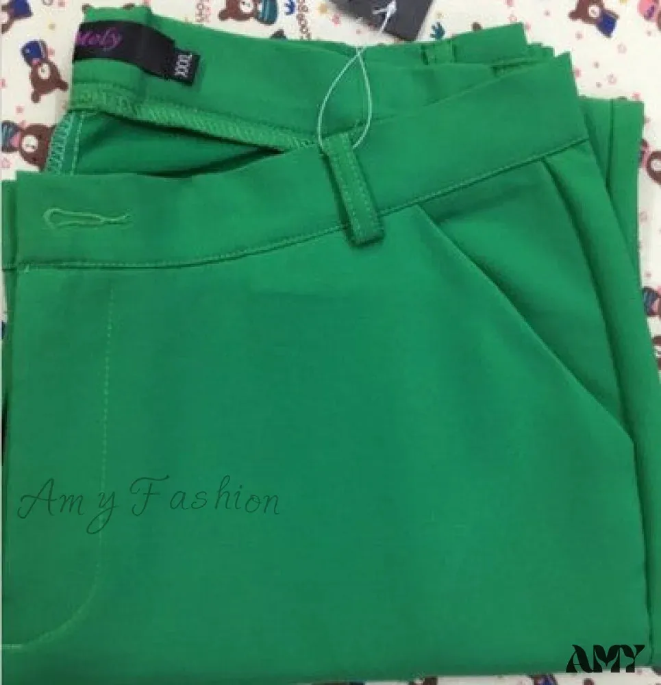 Amy Fashion - Slim Straight All Match Casual Capris Pants