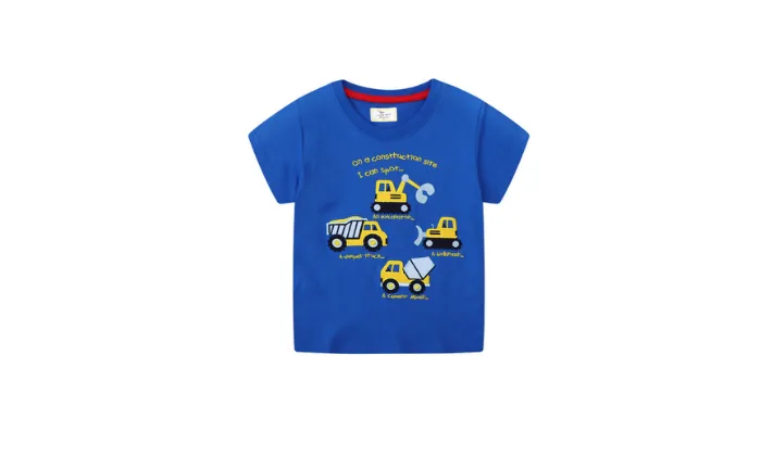 Blue Construction Print T-shirt