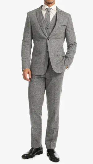 Bradford Grey Slim Fit 3 Piece Tweed Suit