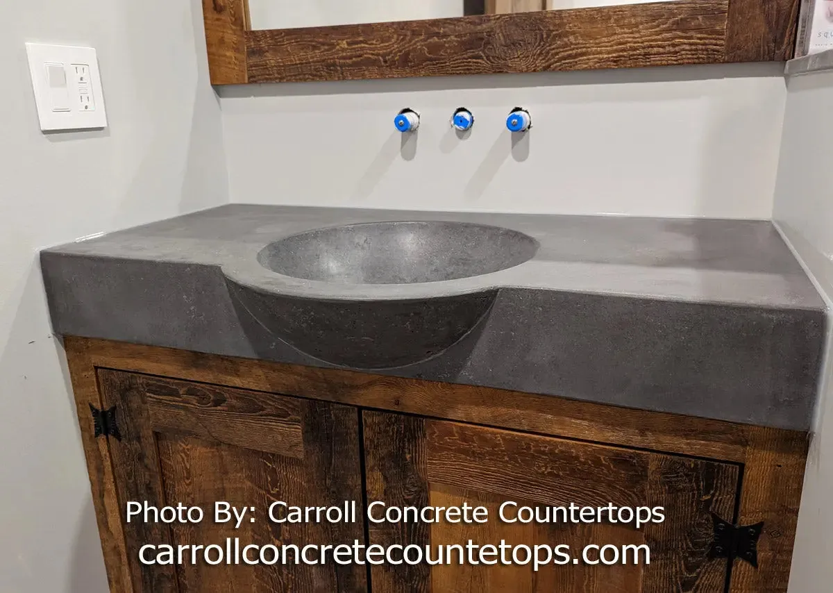 Concrete Countertop Round Cantilever Front Sink Form SDP-4C