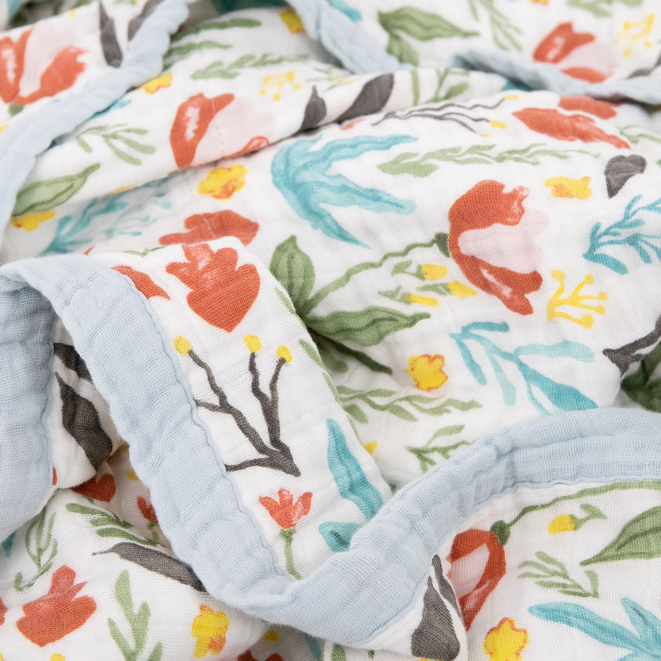 Cotton Muslin Quilted Throw - Meadow