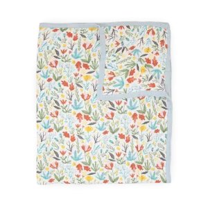 Cotton Muslin Quilted Throw - Meadow