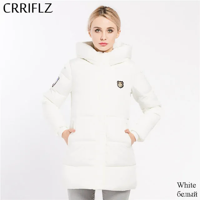 CRRIFLZ 2017 New Winter Collection Women's Jackets Parkas Hooded Long Cotton Padded Jacket High Quality 8 Color Warm Thick Coats