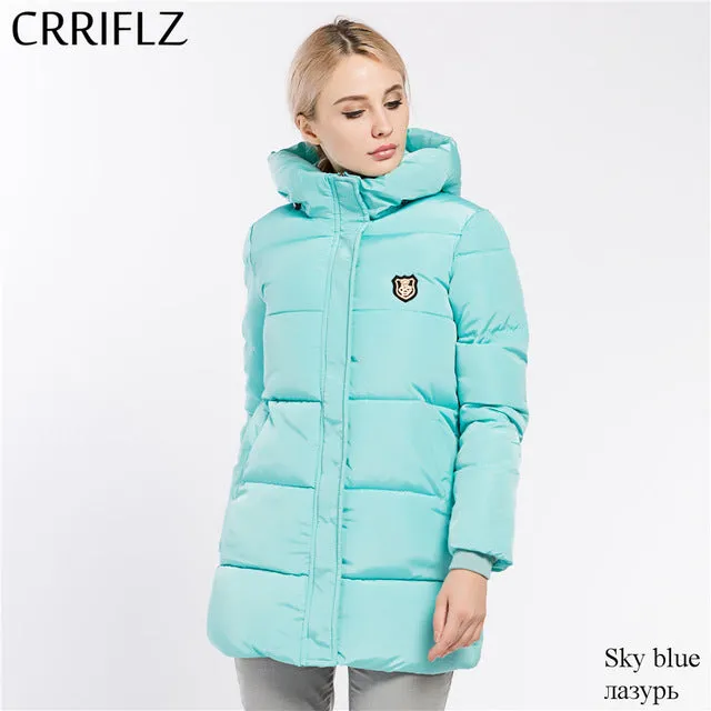 CRRIFLZ 2017 New Winter Collection Women's Jackets Parkas Hooded Long Cotton Padded Jacket High Quality 8 Color Warm Thick Coats