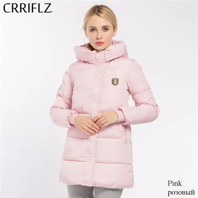 CRRIFLZ 2017 New Winter Collection Women's Jackets Parkas Hooded Long Cotton Padded Jacket High Quality 8 Color Warm Thick Coats