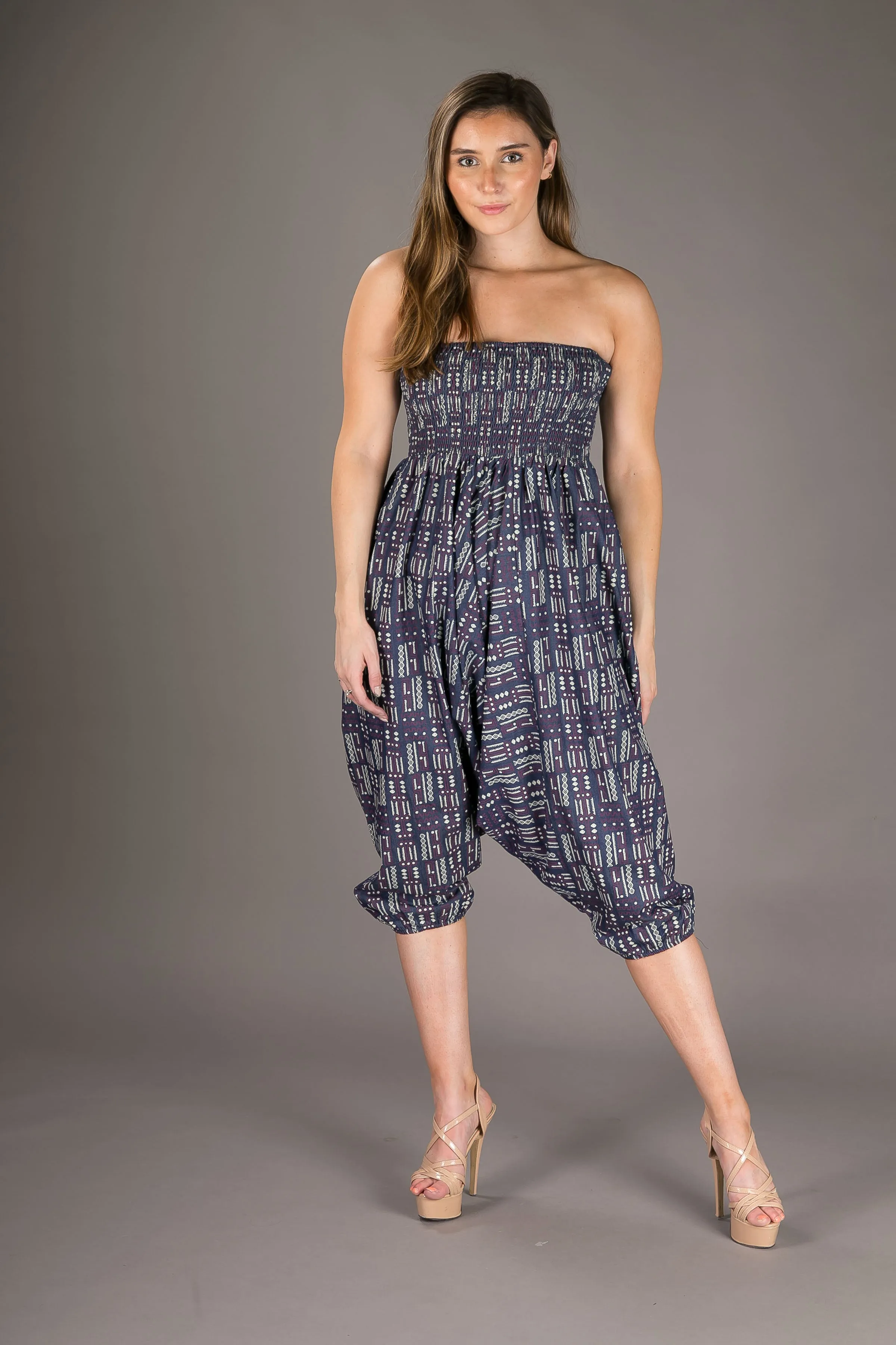 Denim Cotton Harem Yoga Jumpsuit Pants