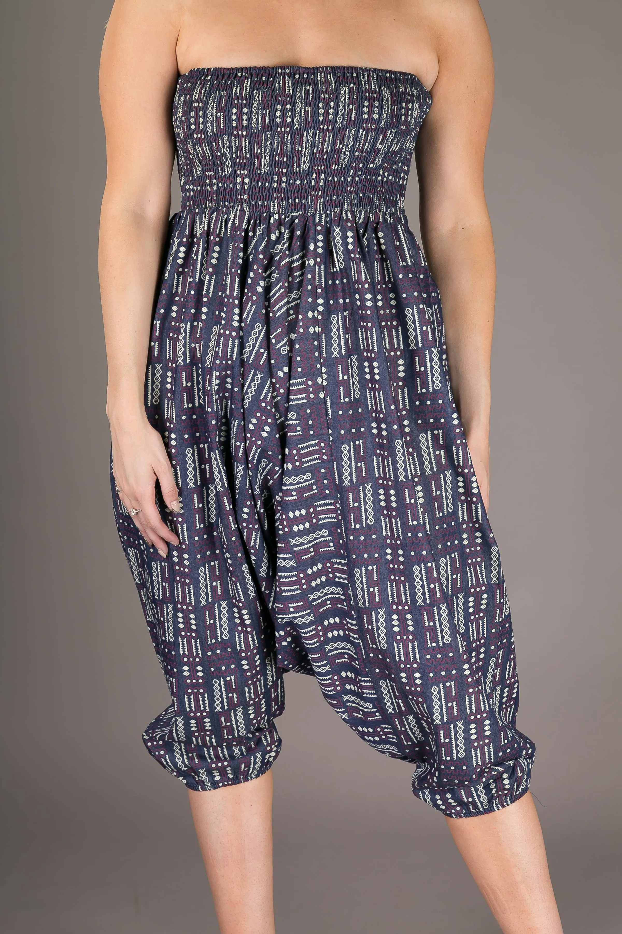 Denim Cotton Harem Yoga Jumpsuit Pants