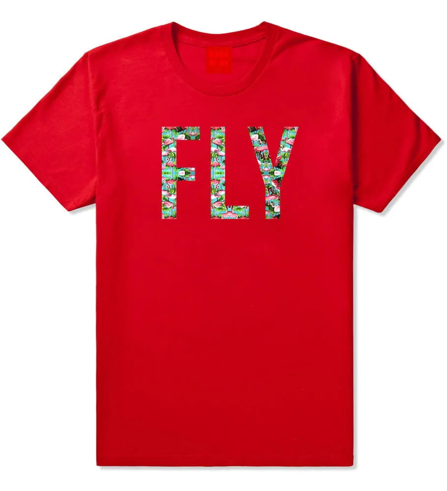 FLY Flamingo Print Summer T-Shirt