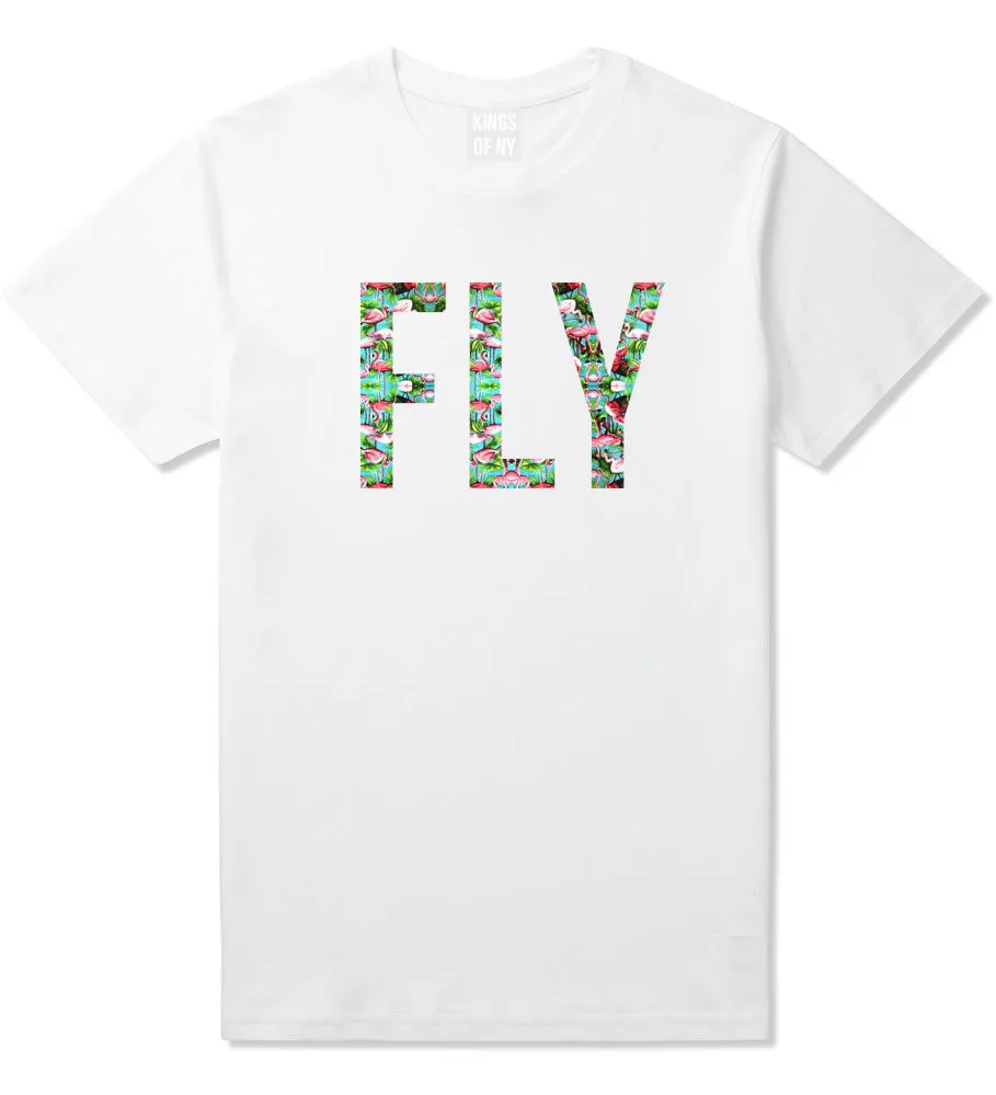 FLY Flamingo Print Summer T-Shirt