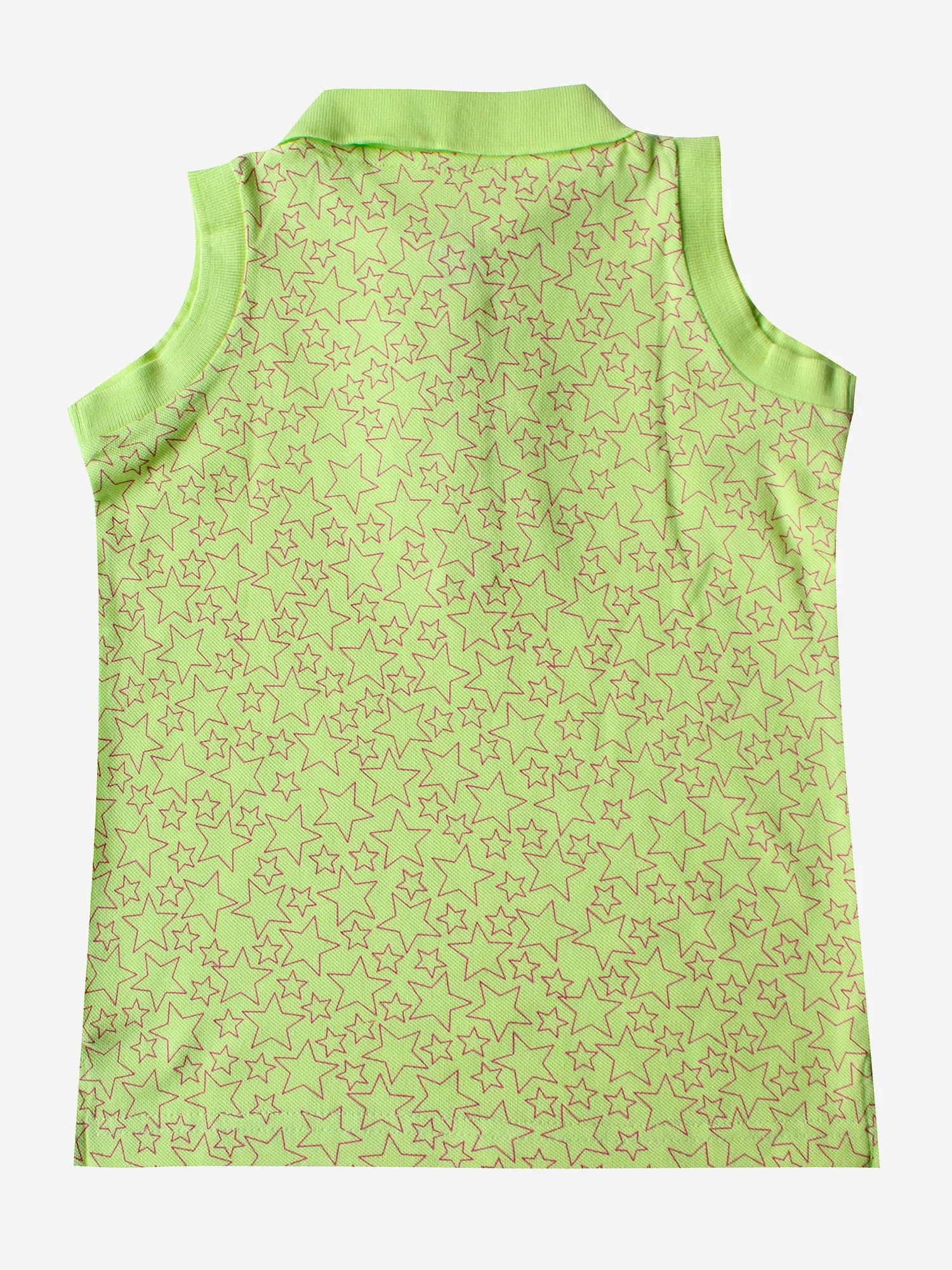 Girls Sleeveless Printed Polo Tee