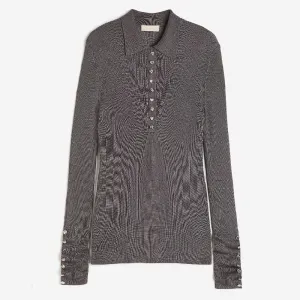 H&M Button-detail sweater, dark gray