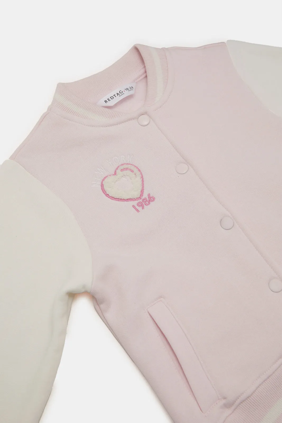 Infant Girls Pink Embellished Jacket