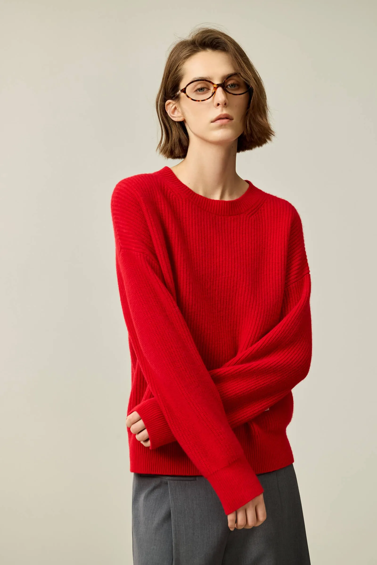 LILY Minimalist Lambswool Casual Sweater