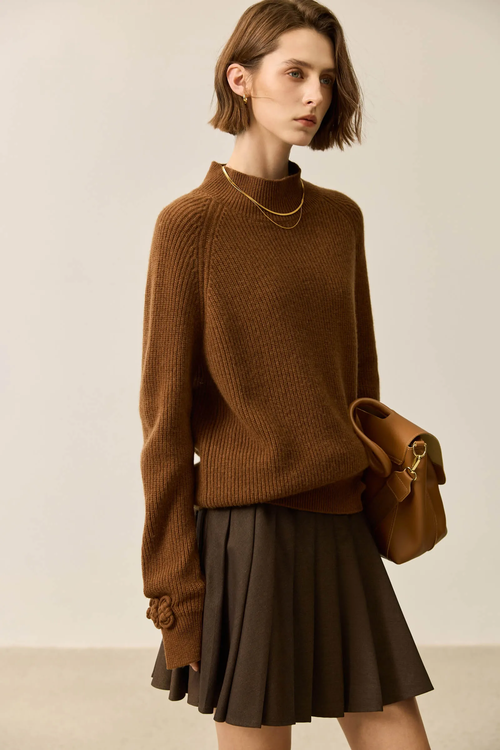 LILY Wool Blend Half-Turtleneck Sweater