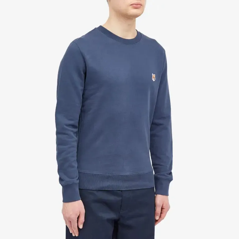 Maison Kitsune Fox Head Patch Crew Sweatshirt, dark blue