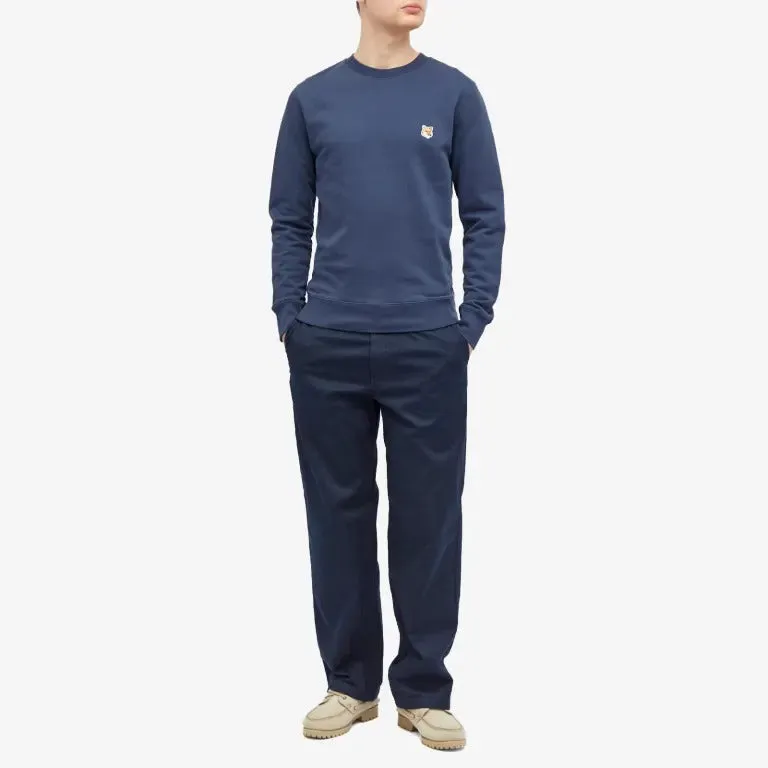 Maison Kitsune Fox Head Patch Crew Sweatshirt, dark blue