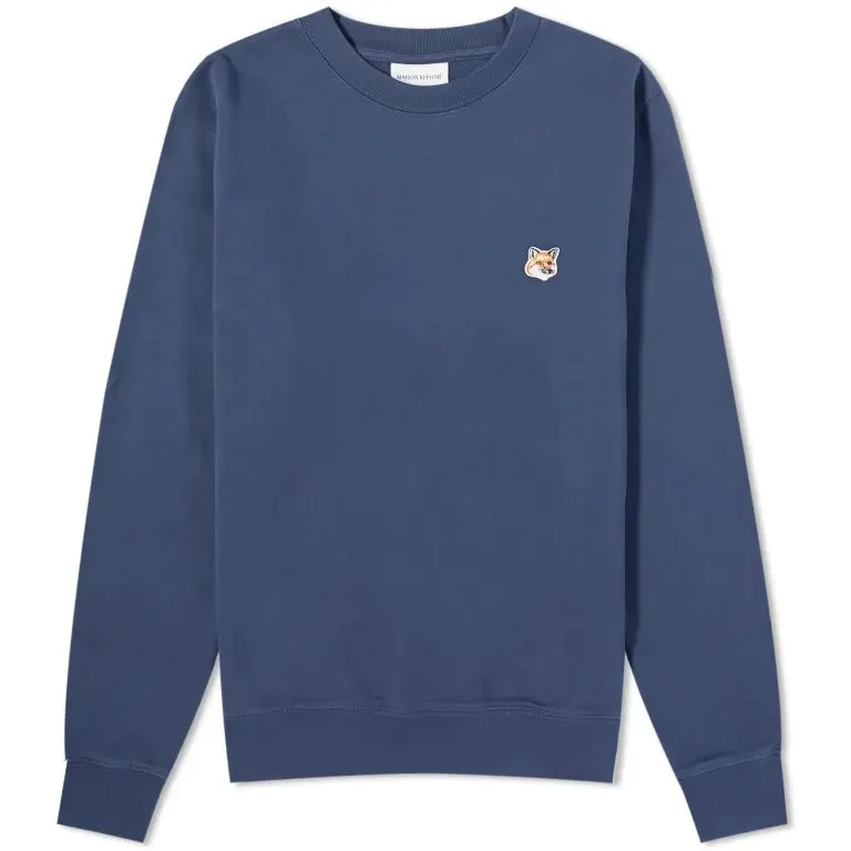 Maison Kitsune Fox Head Patch Crew Sweatshirt, dark blue