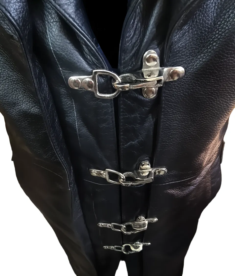 Mens Genuine Leather Long Coat Gothic Matrix Steampunk Style Hooded Trench Coat - JT32