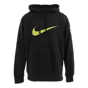 Men's Nike Logo Printing Sports Fleece Lined Black Sweatshirt