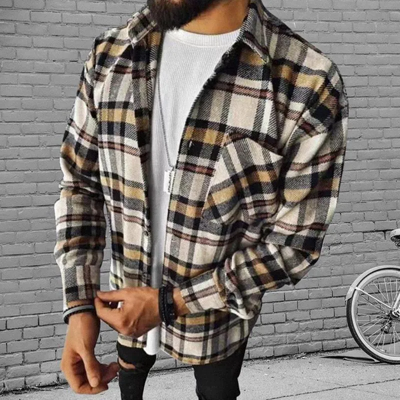 Men's Plaid Casual Flannel Shirt | Slim Fit