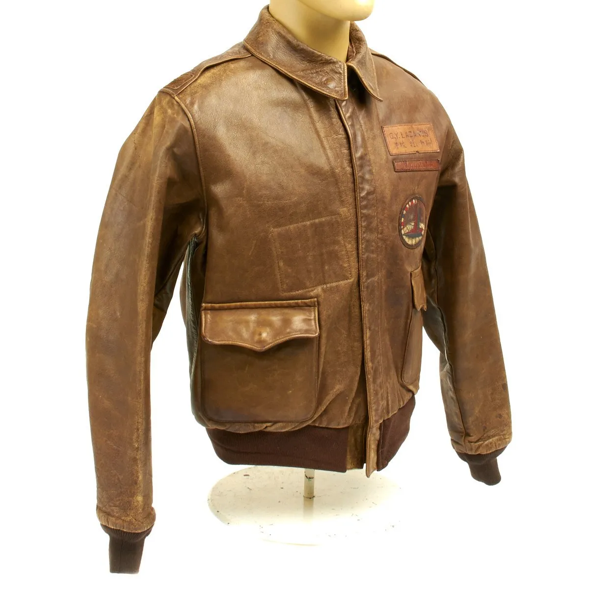 Original U.S. WWII Named China Burma India Theater A2 Leather Flight Jacket