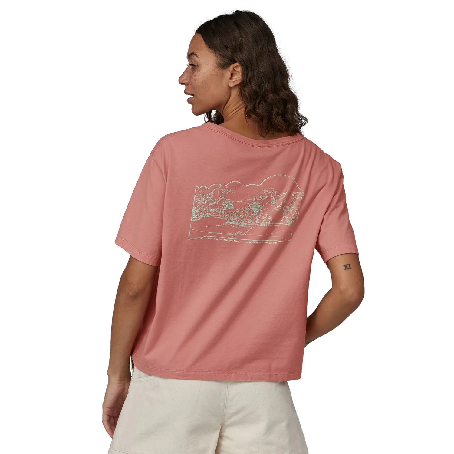 Patagonia Women's Lost and Found Organic Easy Cut Pocket Tee - Sunfade Pink