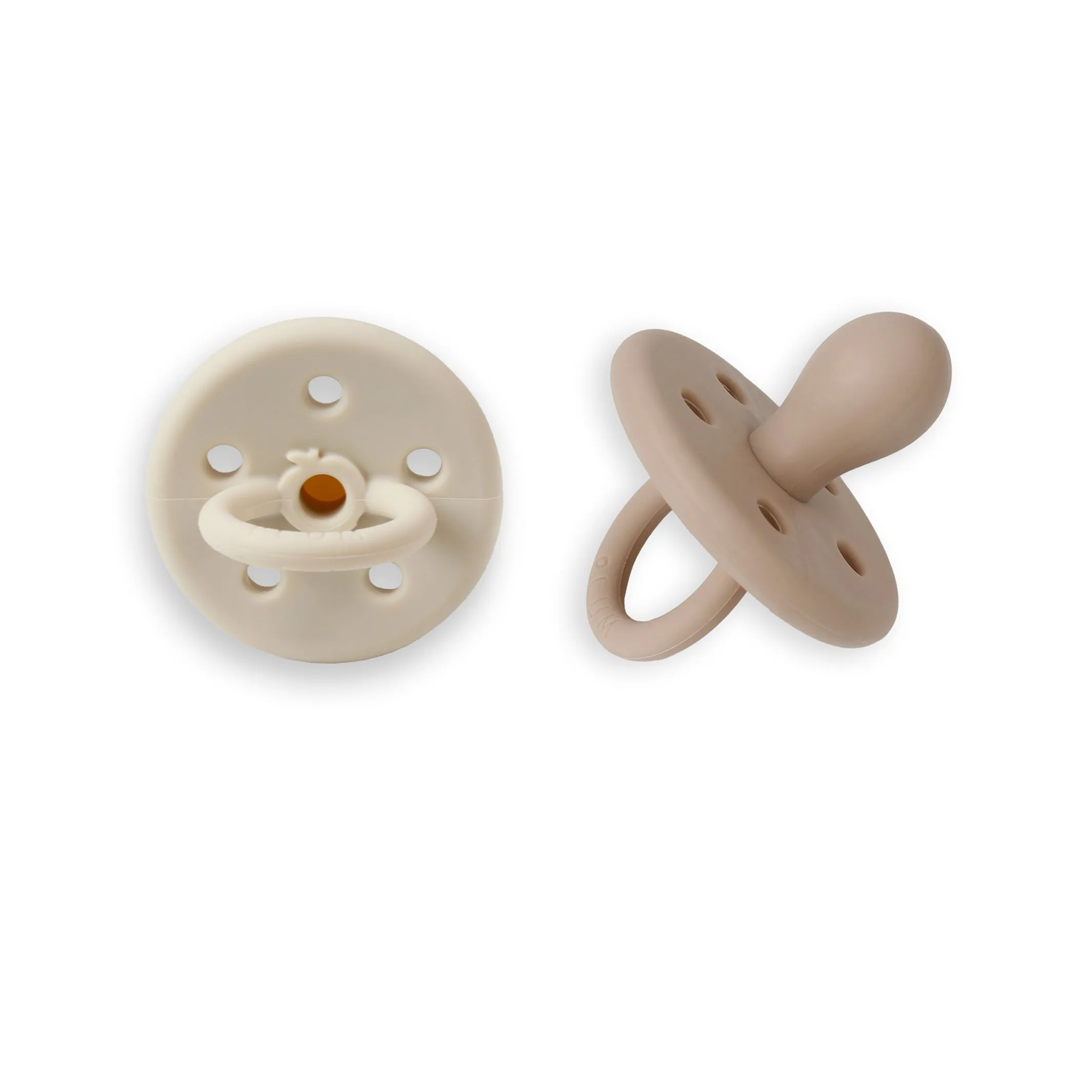 PLUM Silicone Soothers & Connector Bundle - Sand (0-6M)