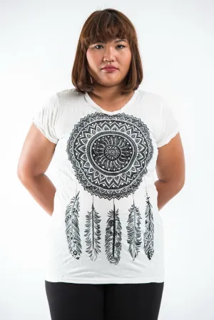 Plus Size Sure Design Women's Dreamcatcher T-Shirt White