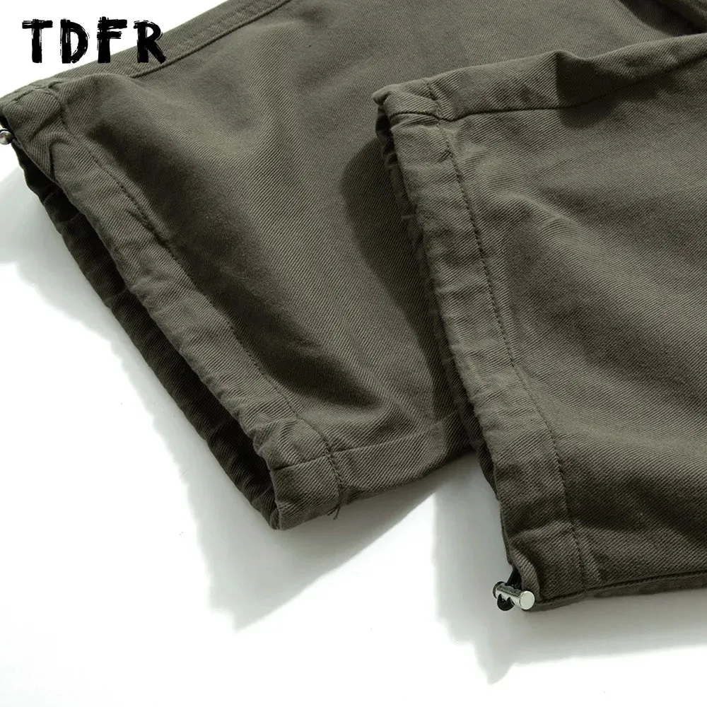 Pocket Cargo Joggers Pants with Drawstring Waist and Wide Leg