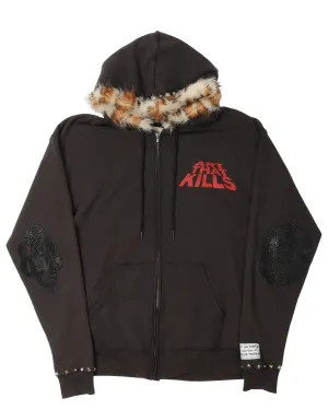 "Art That Kills" Fur Lined Zip Up Hoodie