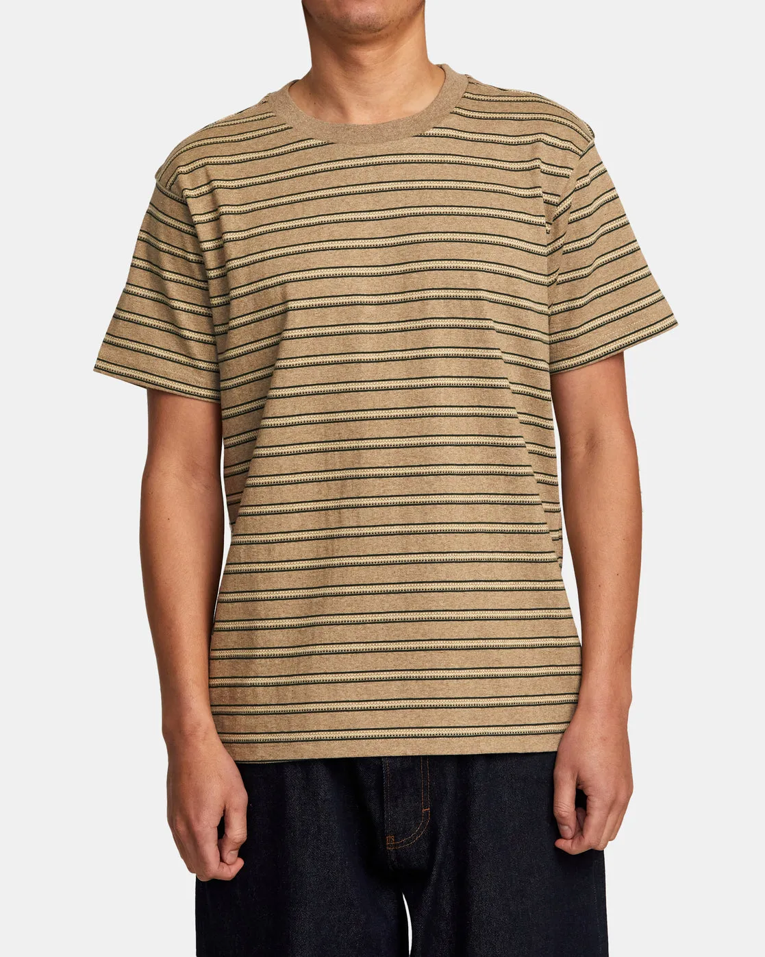 Road Runner Stripe Short Sleeve Top - Latte