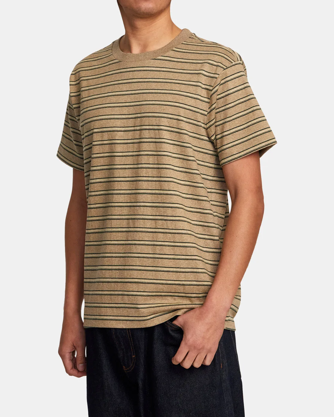 Road Runner Stripe Short Sleeve Top - Latte