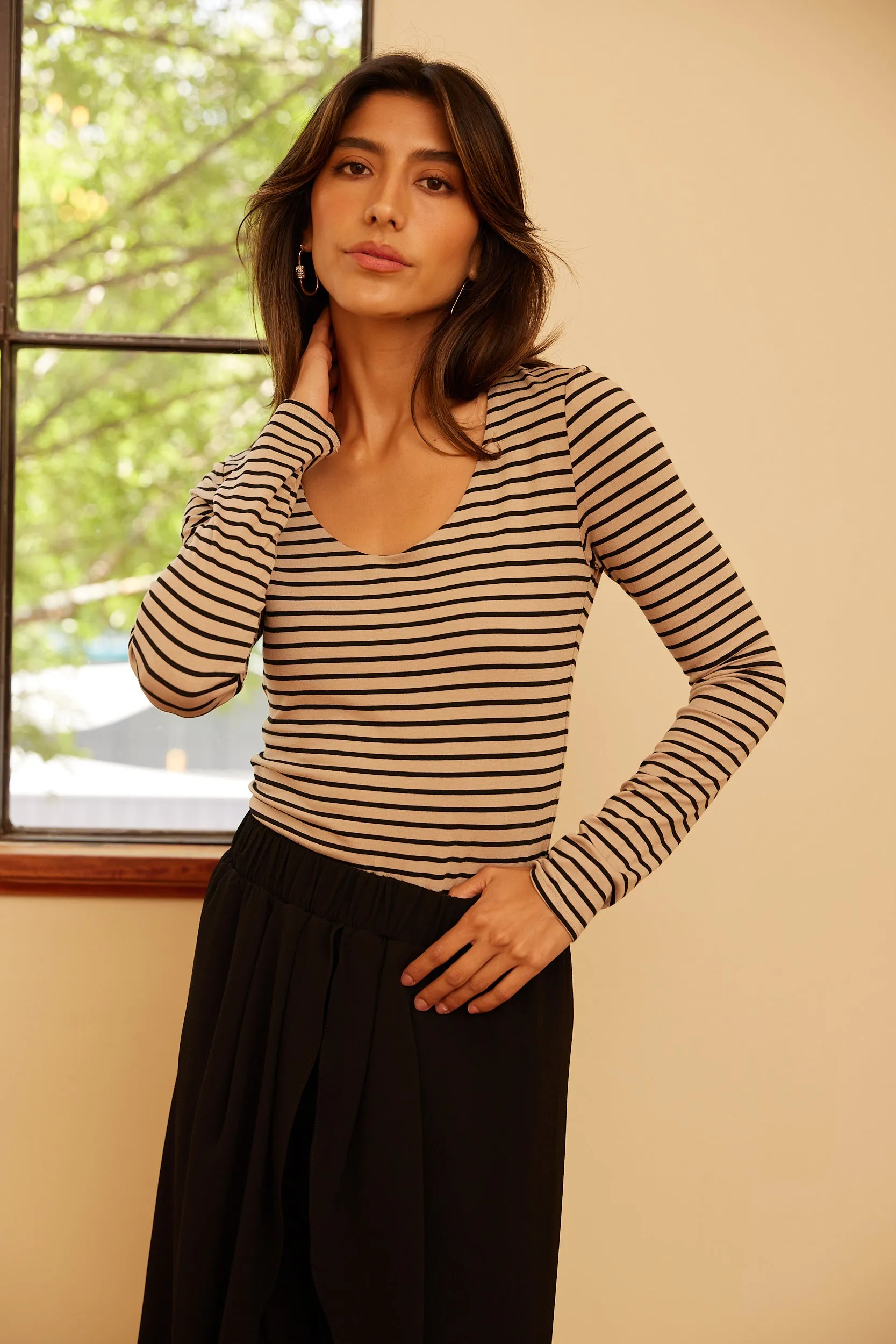 SALE - Siena Striped Knit Top