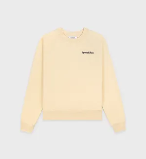 Serif Logo Soft Crewneck - Almond/Navy