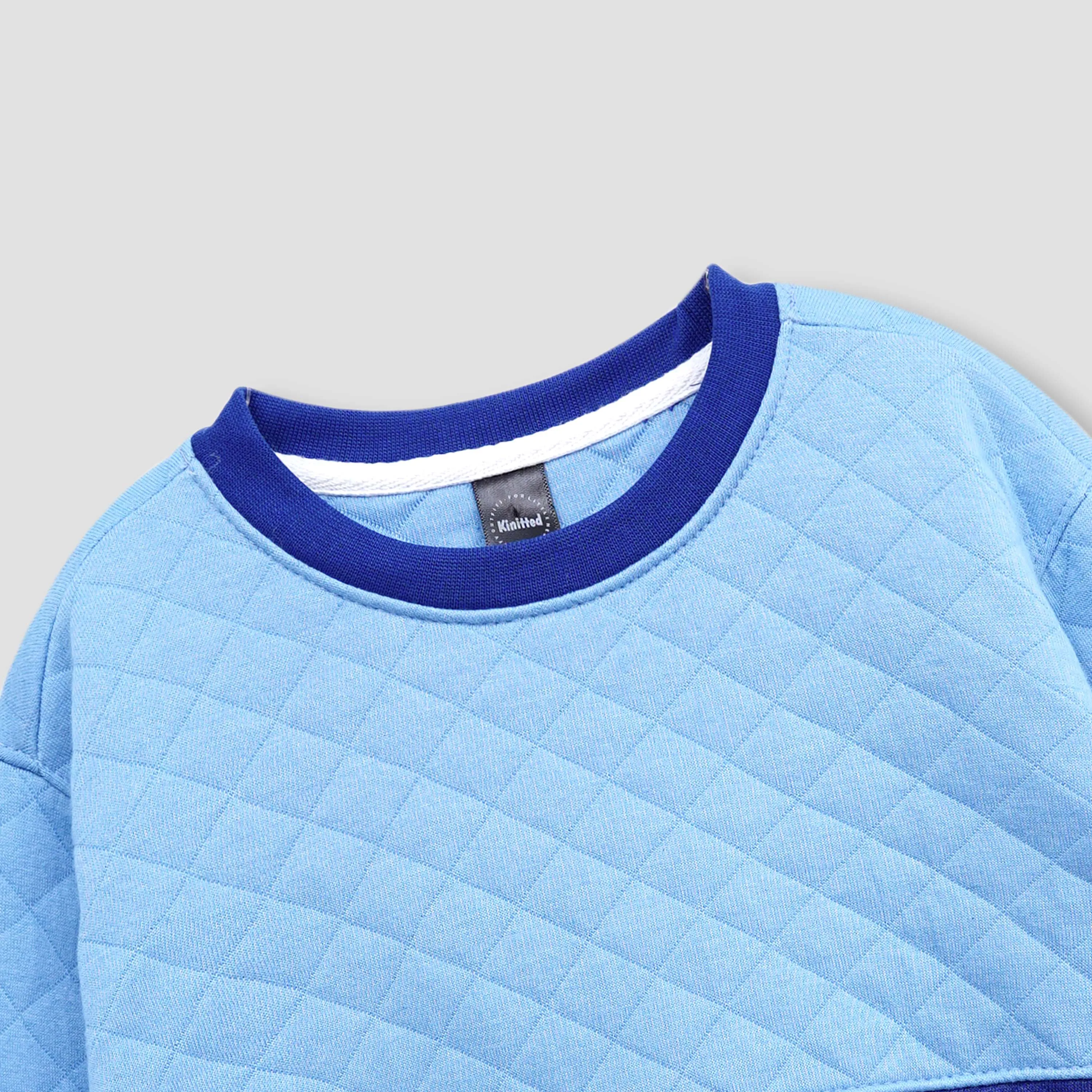 Sky/Dark blue quilting Sweatshirt for Kids