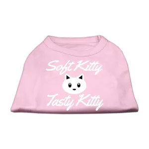 Softy Kitty, Tasty Kitty Screen Print Dog Shirt Light Pink XS (8)