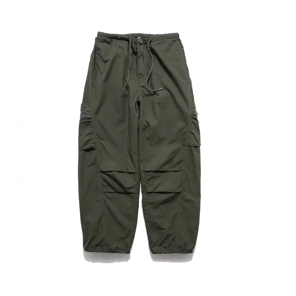 Solid Color Safari Style Cargo Pants with Drawstring Waist