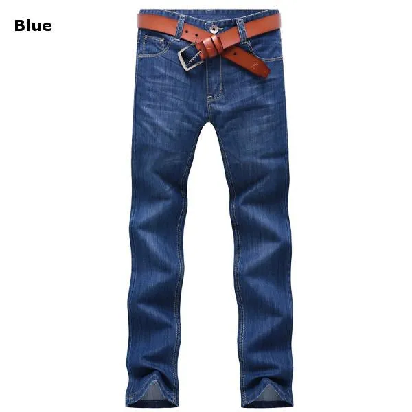 Straight Leg Slim Fit Jeans For Men Casual Stylish Business Cotton Thin