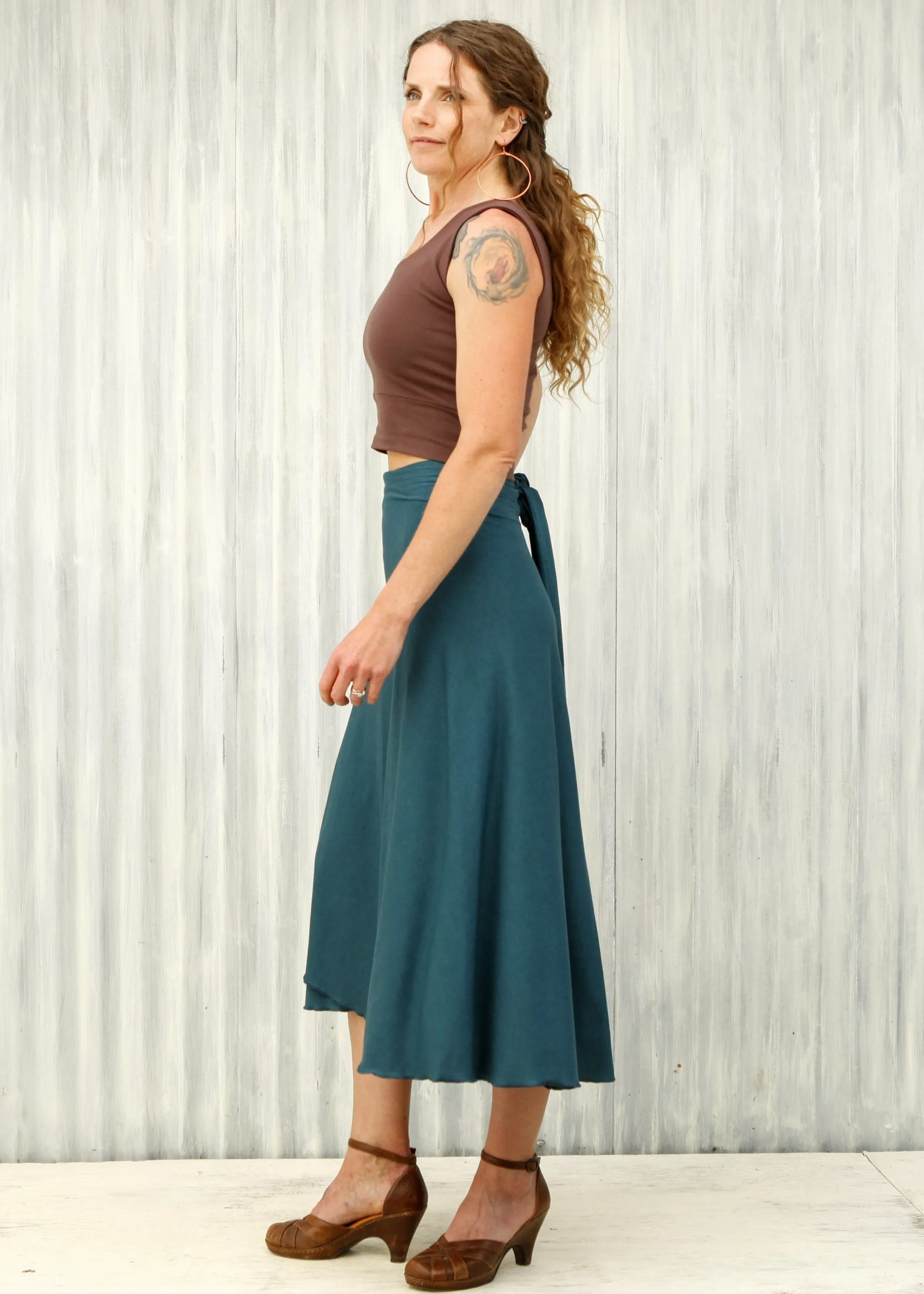 Teal Carolina Wrap Skirt