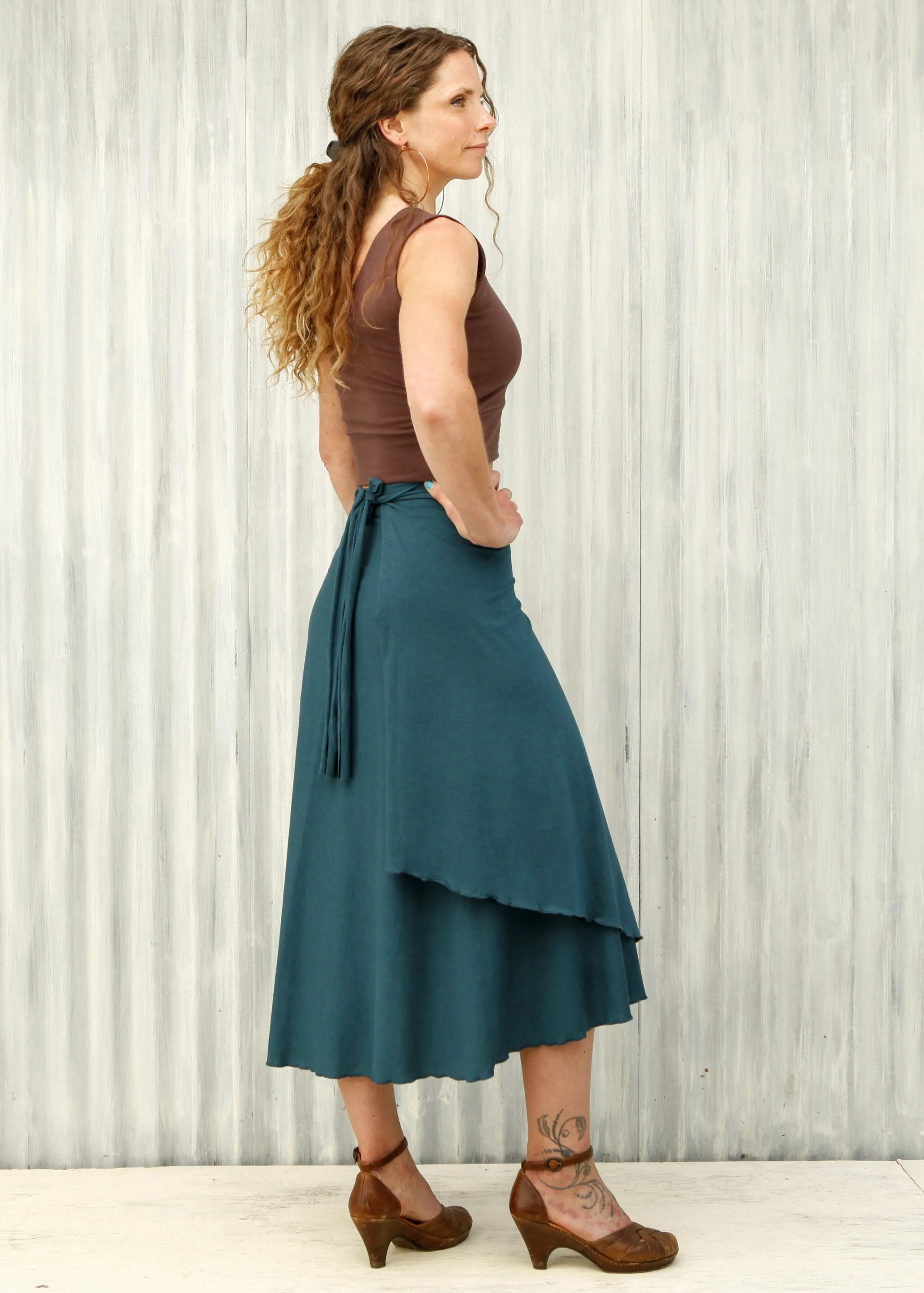 Teal Carolina Wrap Skirt