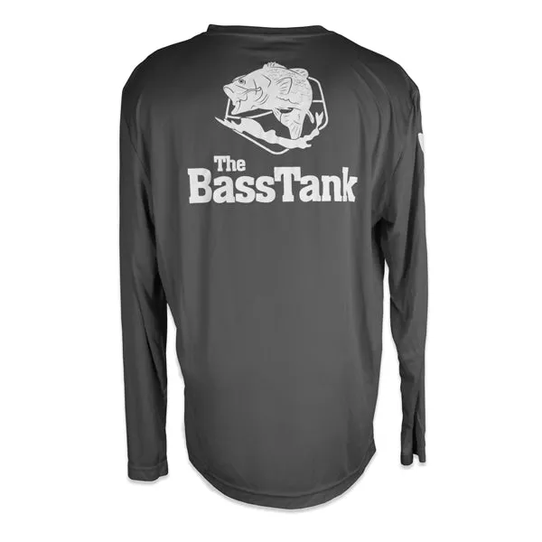 The Bass Tank® Long Sleeve Performance Fishing Shirt - Grey