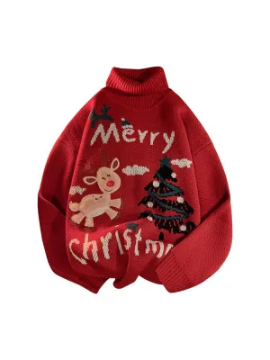 Turtleneck Thicken Knit Christmas Sweater