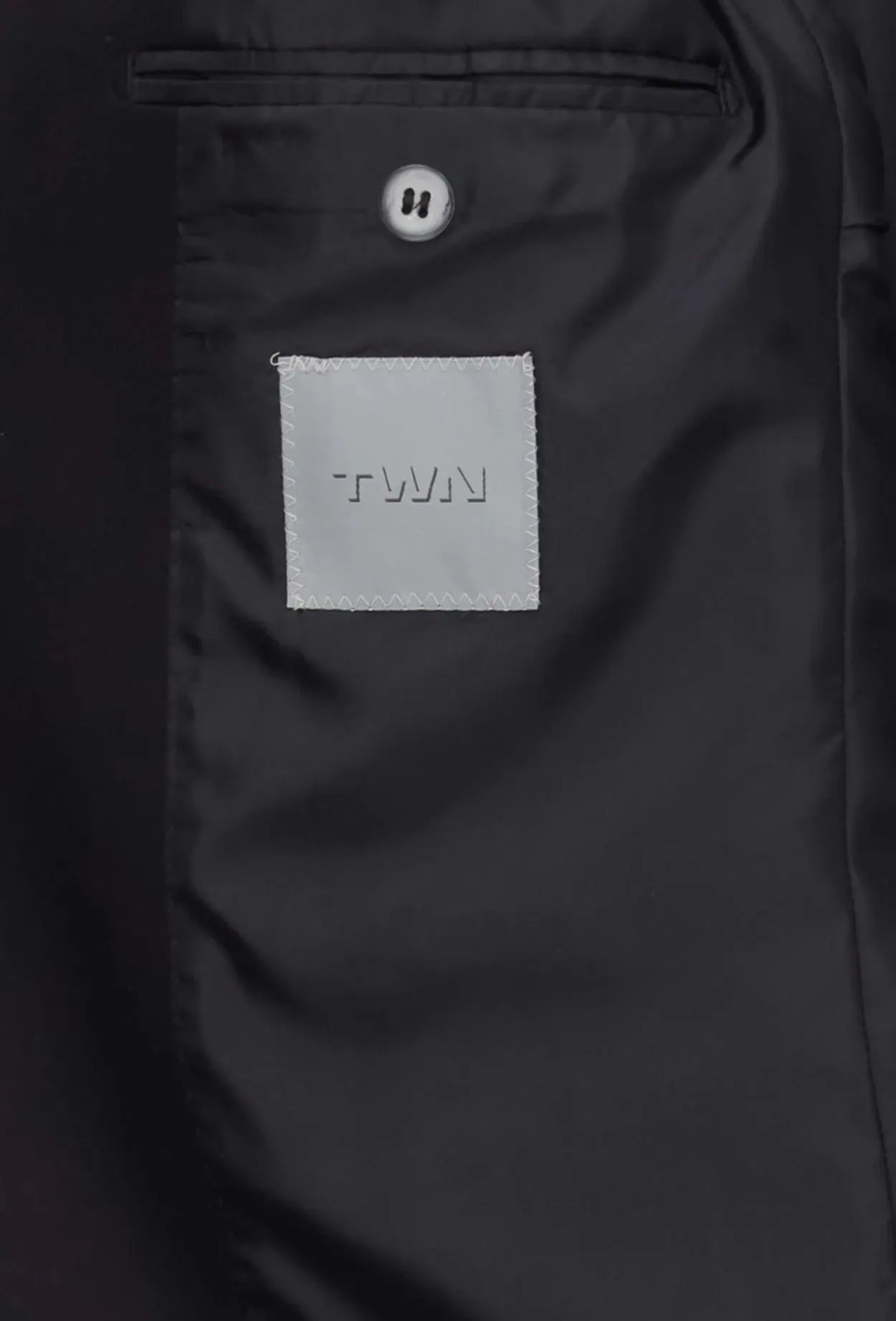 Twn Slim Fit Black Plain Pointed Collar Viscose Suit