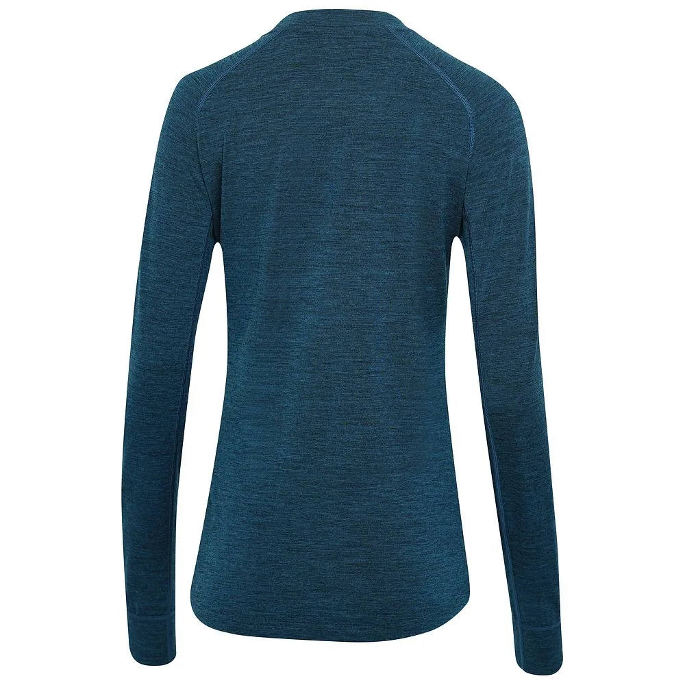 Womens 160 Merino Active Long Sleeve Crew (Petrol)