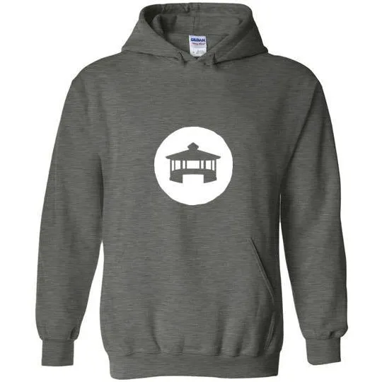 Yavneh Pullover Hoodie - White Sukkah Logo Front