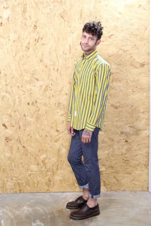 Yellow and Blue Striped Long Sleeved Shirt